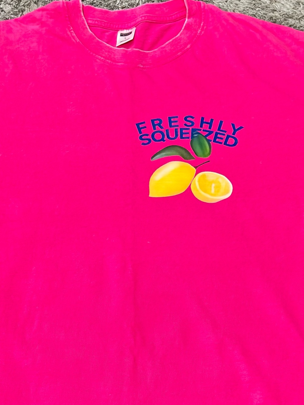 Freshly Squeezed Graphic Tee - Pink Vintage Oversized Cotton
